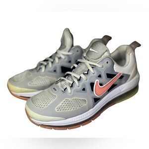 Nike Light Gray Sneakers with Coral Pink Swoosh